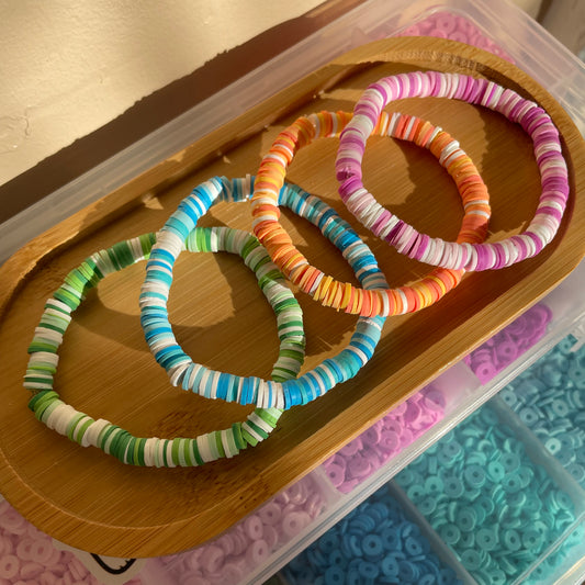 Mixed clay bead bracelets