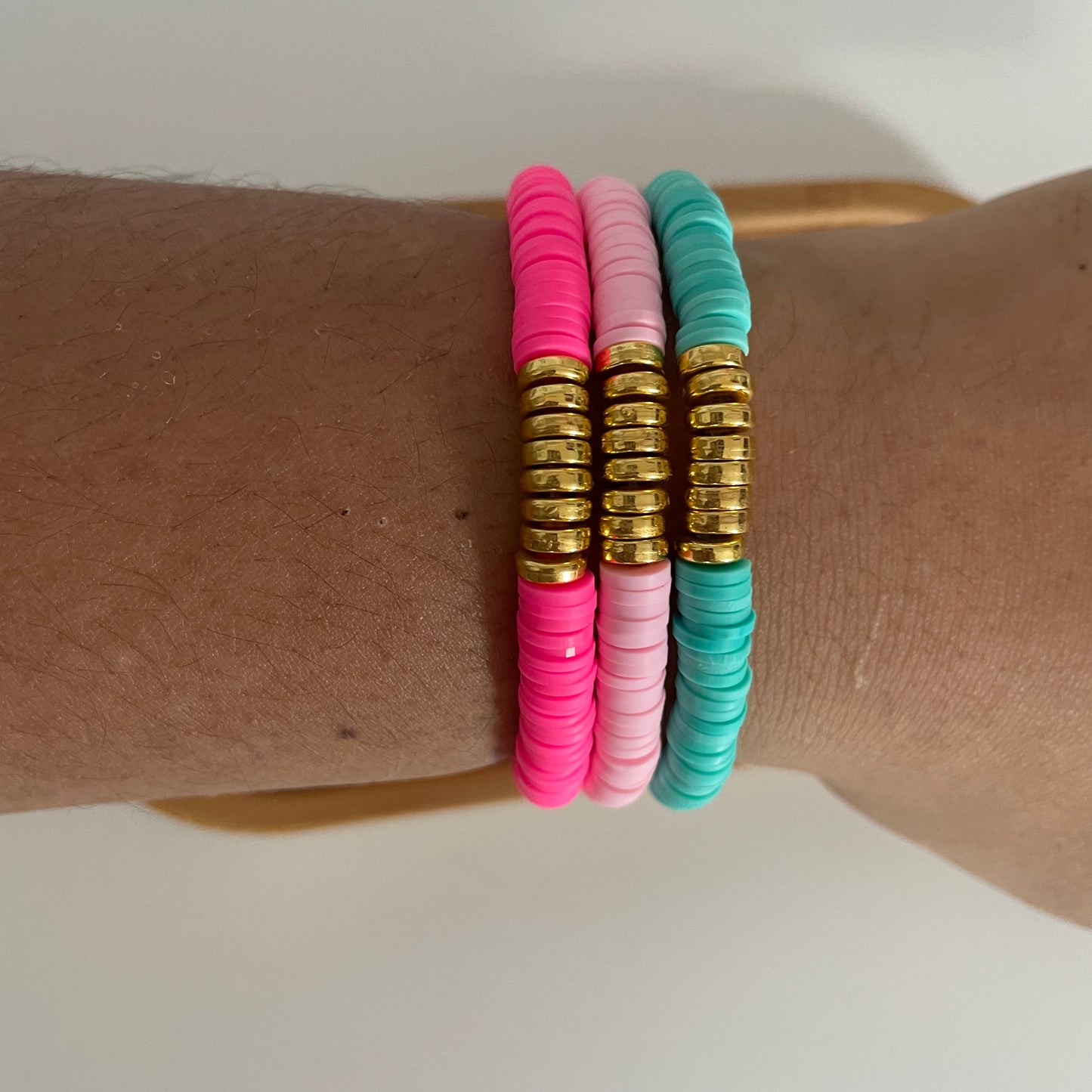 Simple clay bead bracelet