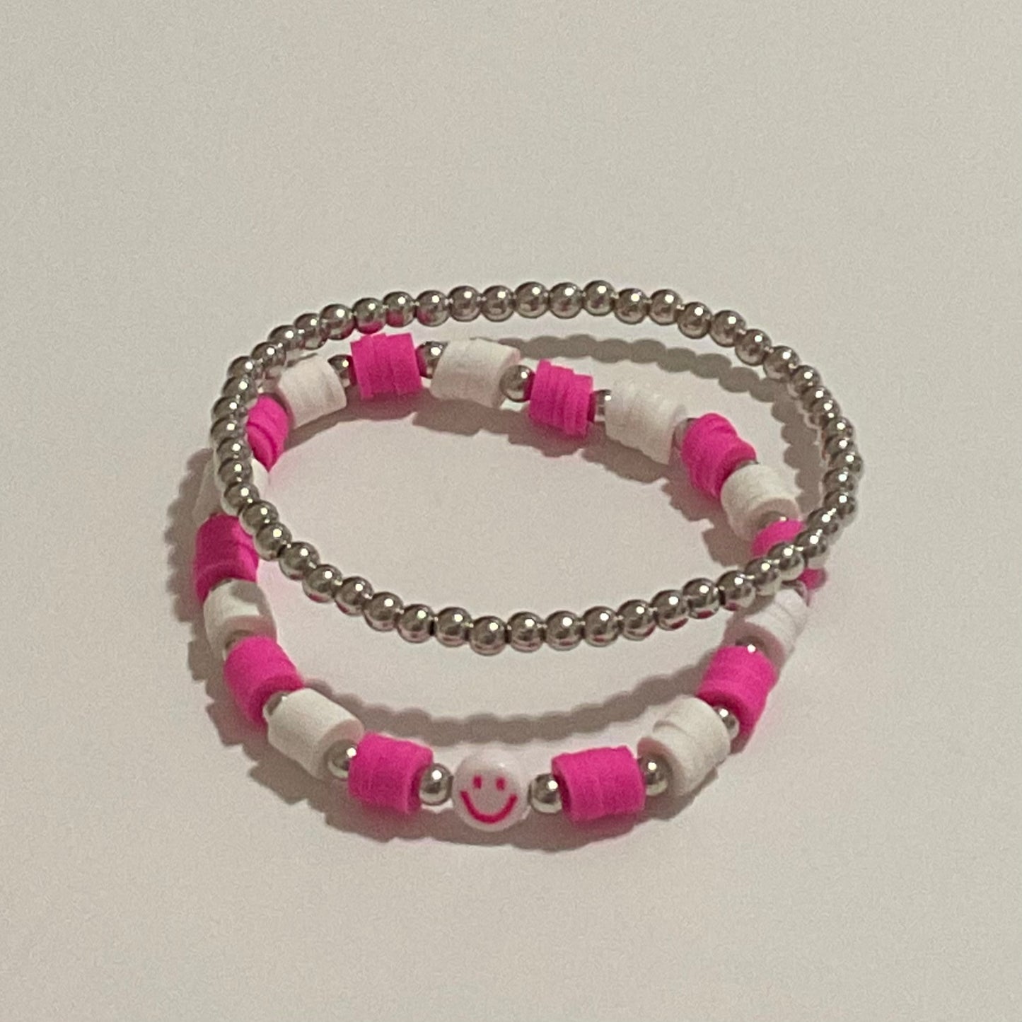 Pink and silver stack